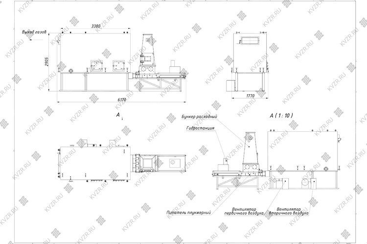 Котел на опилках 1.25 МВт чертеж